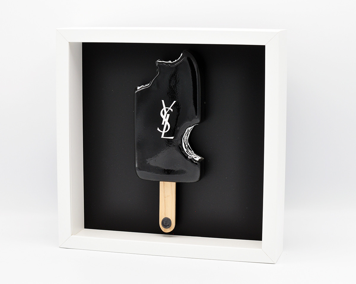 Snek + Yves Saint Laurent, black with white bite